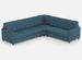 Canapé d'angle moderne italien tissu bleu Korane - 5 tailles - Photo n°1