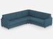 Canapé d'angle moderne italien tissu bleu Korane - 5 tailles - Photo n°1