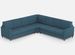 Canapé d'angle moderne italien tissu bleu Korane - 5 tailles - Photo n°1