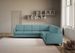 Canapé d'angle moderne italien tissu bleu pétrole Korane - 5 tailles - Photo n°14