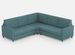 Canapé d'angle moderne italien tissu bleu pétrole Korane - 5 tailles - Photo n°1
