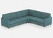 Canapé d'angle moderne italien tissu bleu pétrole Korane - 5 tailles - Photo n°1
