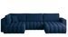 Canapé d'angle panoramique BOSTON en velours capitonné - Photo n°1
