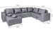 Canapé d'angle panoramique convertible tissu gris Altis 345 cm - Photo n°4