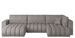 Canapé d'angle panoramique BOSTON en tissu capitonné - Photo n°1