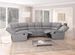 Canapé d'angle panoramique relaxation manuel 8 places tissu gris clair Confort - Photo n°3