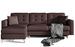 Canapé d’angle réversible convertible ANSKA en simili cuir avec pieds en bois naturel – 248 cm - Photo n°1