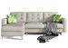 Canapé d’angle réversible convertible ANSKA en tissu avec pieds en bois naturel – 248 cm - Photo n°1