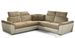 Canapé d’angle réversible convertible NEO en tissu et simili cuir avec pieds en acier chromé – 266 cm - Photo n°1