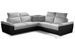 Canapé d’angle réversible convertible NEO en tissu et simili cuir avec pieds en acier chromé – 266 cm - Photo n°1