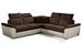 Canapé d’angle réversible convertible NEO en tissu et simili cuir avec pieds en acier chromé – 266 cm - Photo n°1