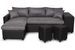 Canapé d'angle réversible convertible pouf à droite simili noir et microfibre gris Kita 241 cm - Photo n°1