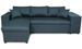 Canapé d'angle réversible convertible poufs à droite étagère à gauche tissu bleu pétrole Erly 254 cm - Photo n°7