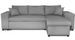 Canapé d'angle réversible convertible poufs à droite étagère à gauche tissu gris clair Erly 254 cm - Photo n°7