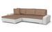 Canapé d'angle réversible convertible simili cuir blanc et tissu beige Bento - Photo n°2