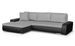 Canapé d'angle réversible convertible simili cuir noir et tissu gris Bento - Photo n°2