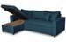 Canapé d'angle réversible convertible tissu bleu pétrole Kita 223 cm - Photo n°6