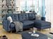 Canapé d'angle réversible et convertible tissu doux bleu turquin Anska 250 cm - Photo n°2