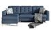 Canapé d'angle réversible et convertible tissu doux bleu turquin Anska 250 cm - Photo n°1