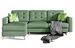 Canapé d'angle réversible et convertible tissu doux vert émeraude Anska 250 cm - Photo n°1