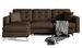 Canapé d'angle réversible et convertible tissu marron Anska 250 cm - Photo n°1