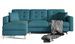 Canapé d'angle réversible et convertible velours bleu canard Anska 235 cm - Photo n°2
