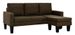 Canapé d'angle réversible tissu marron Calvin - Photo n°1