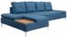 Canapé d'angle tissu bleu avec plateau en bois Makin - Photo n°1