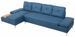 Canapé d'angle tissu bleu avec plateau en bois Makin - Photo n°4