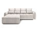 Canapé d’angle tissu effet cuir KAMPUS – Convertible et rangement - Photo n°1