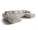 Canapé d’angle velours chenille panoramique convertible avec coffre LUMEN - Photo n°1