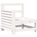 Canapé de jardin accoudoir blanc 69x62x70,5 cm bois pin massif - Photo n°1