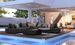 Canapé de jardin aluminium coussin demi lune noir Ady L 200 cm - Photo n°13