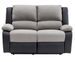 Canapé de relaxation électrique 2 places simili cuir noir et microfibre gris Confort - Photo n°1