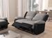 Canapé de relaxation manuel 2 places simili cuir noir et microfibre gris Confort - Photo n°3