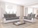 Canapé de relaxation manuel 3 places simili cuir blanc et microfibre gris Confort - Photo n°2