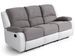 Canapé de relaxation manuel 3 places simili cuir blanc et microfibre gris Confort - Photo n°6