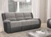 Canapé de relaxation manuel 3 places simili cuir gris et microfibre gris Confort - Photo n°2