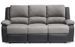 Canapé de relaxation manuel 3 places simili cuir noir et microfibre gris Confort - Photo n°1