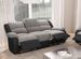 Canapé de relaxation manuel 3 places simili cuir noir et microfibre gris Confort - Photo n°3