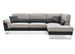 Canapé design angle droit simili cuir noir et tissu gris Kima - Photo n°2