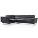 Canapé design angle gauche simili cuir noir Kima - Photo n°4