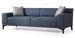 Canapé droit 3 places en tissu bleu avec 2 coussin Tivano 212 cm - Photo n°1