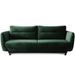 Canapé droit convertible 3 places tissu ZURIK 236 cm - Coffre de rangement & pieds métal noir - Photo n°1