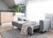 Canapé droit convertible coffre tissu velours Davina 248 cm - Photo n°6