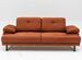 Canapé droit moderne 2 places tissu doux orange pieds métal noir Kustone 199 cm - Photo n°1