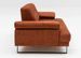 Canapé droit moderne 2 places tissu doux orange pieds métal noir Kustone 199 cm - Photo n°3