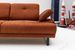 Canapé droit moderne 2 places tissu doux orange pieds métal noir Kustone 199 cm - Photo n°7