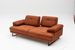 Canapé droit moderne 2 places tissu doux orange pieds métal noir Kustone 199 cm - Photo n°8