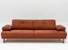 Canapé droit moderne 3 places tissu doux orange pieds métal noir Kustone 239 cm - Photo n°1